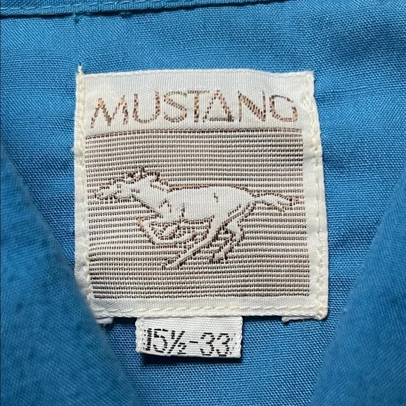 Men's Vintage Western Pearl Snap Shirt – Blue with Floral Embroidered Inlay Yoke - Picture 2 of 4